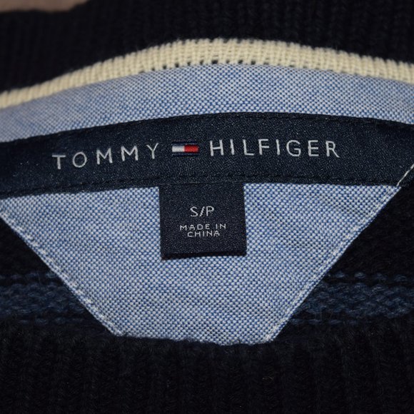 Men's Navy Stripe Sweater - Picture 3 of 4
